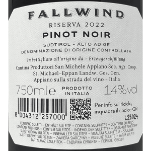 Pinot Noir Riserva Fallwind Alto Adige DOC 2022 - St. Michael-Eppan